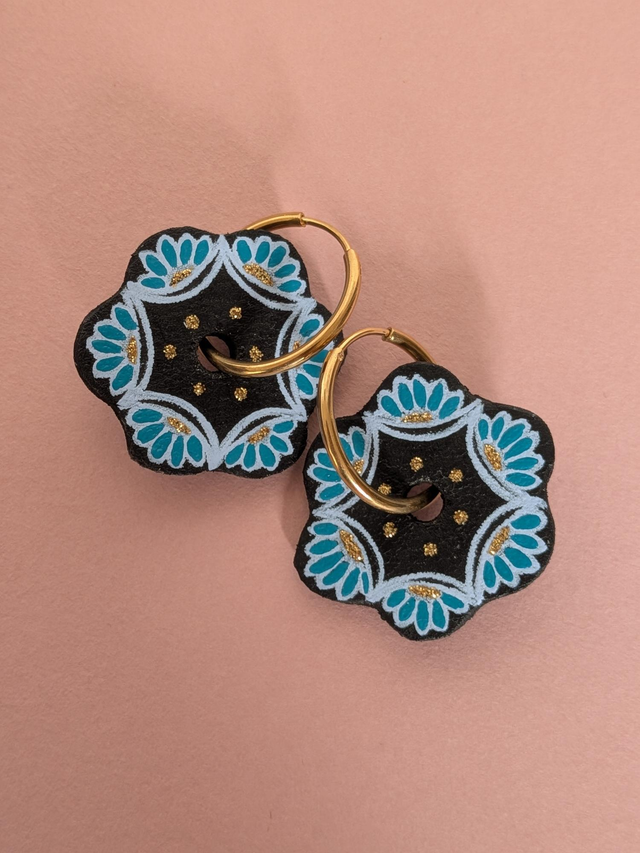 Boucles d'oreilles cuir recyclé.