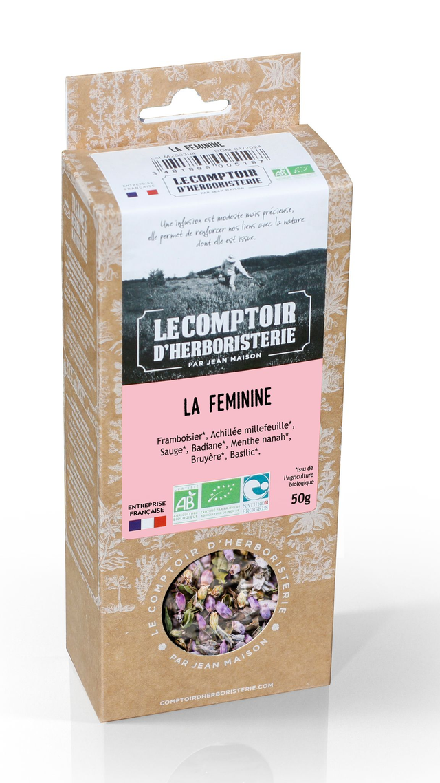 Tisane "féminine" bio (vrac / infusette) - le comptoir d'herboristerie