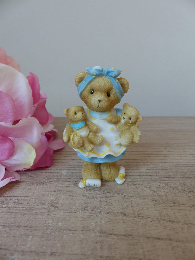 Maman Ours en Résine Cherished Teddies , félicitations ce sont des jumeaux, édition limitée Enesco, collection ours, cadeau maman naissance