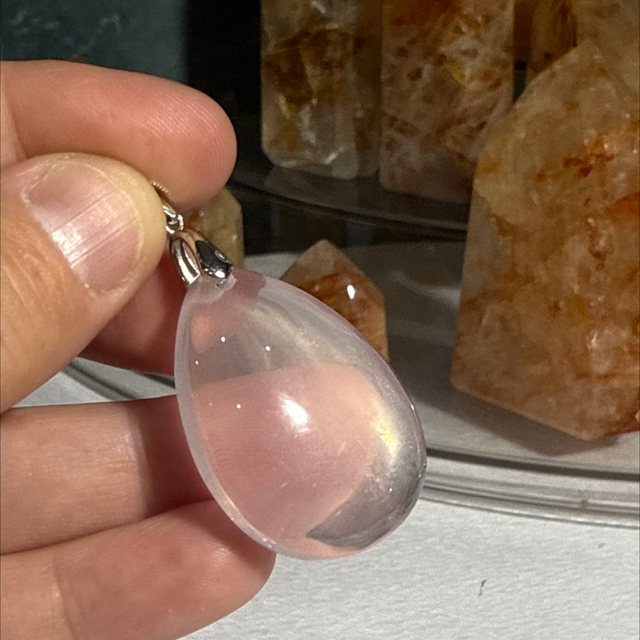 Rose quartz s925 pendant 
