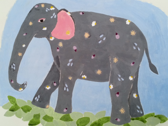 Elephant on Leaves