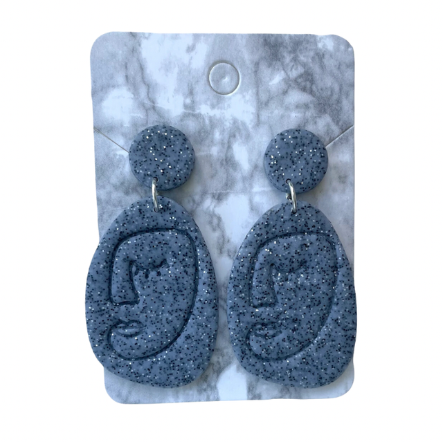 Granite face earrings