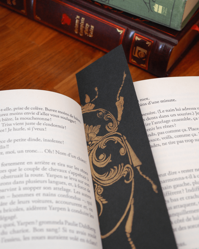 Marque-page scarabée noir