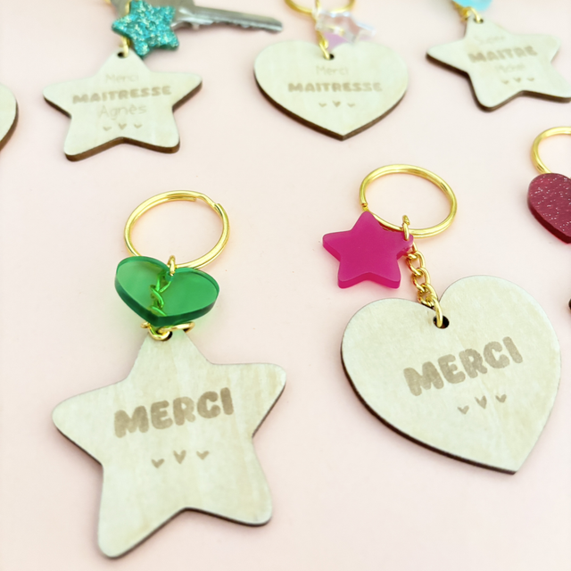 Porte-clés personnalisé cadeau maîtresse maître atsem nounou