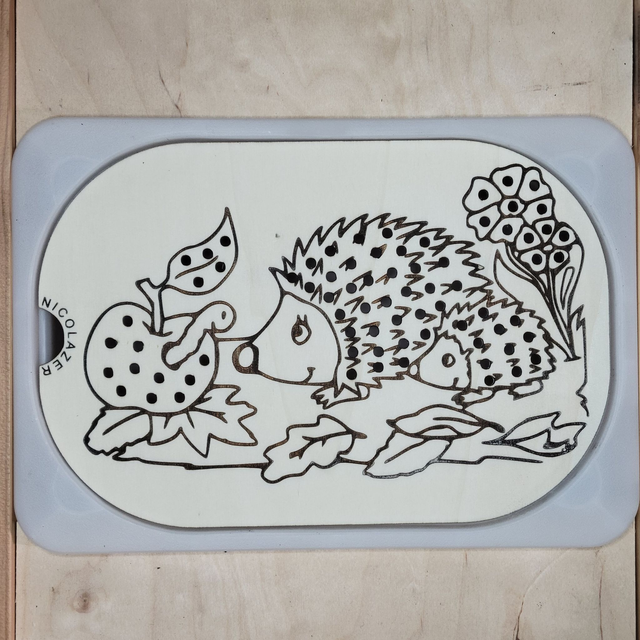 Insert sensoriel bois compatible trofast &quot;les hérissons&quot;