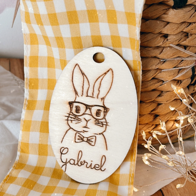 Médaillon lapin prénom 