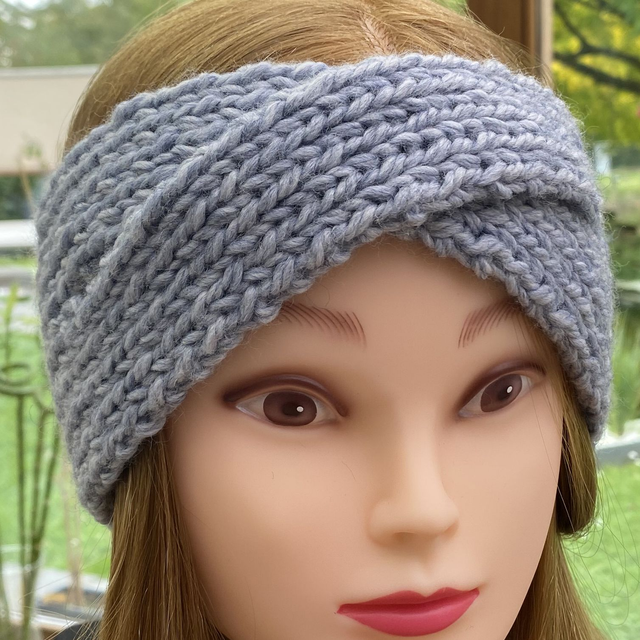 Bandeau croisé laine Gris Clair