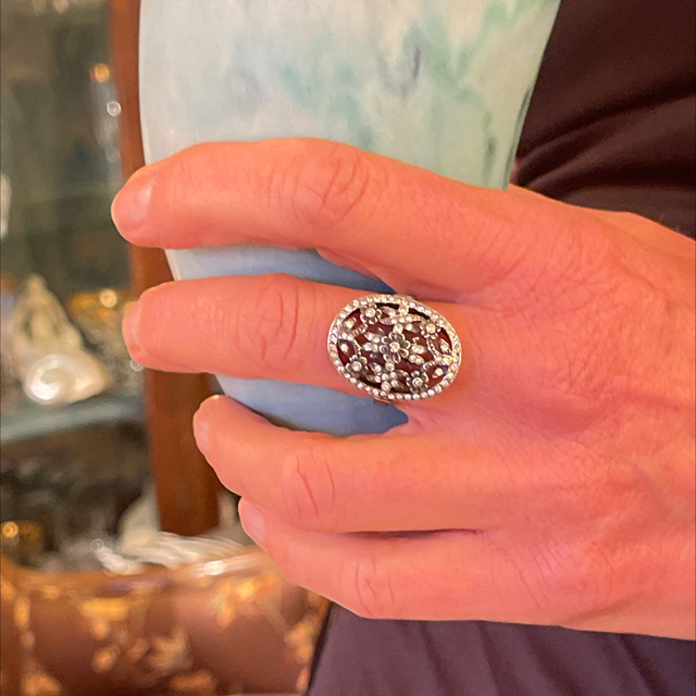 Ornament Ring Silber