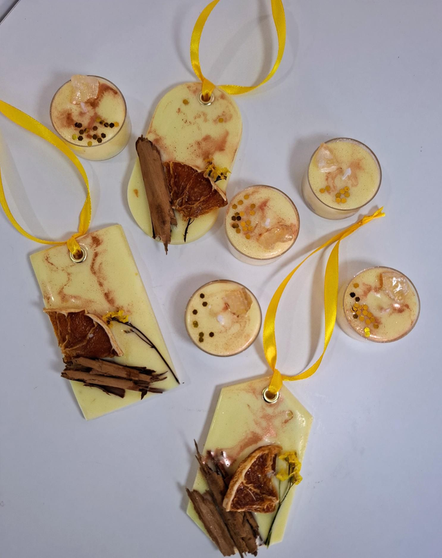 Velas te canela con citrino 