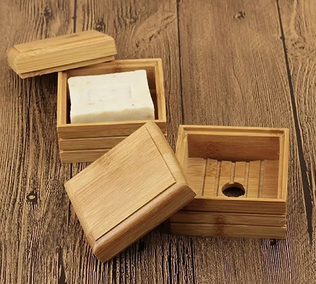Bamboo Wood Soap Dish (Square)
