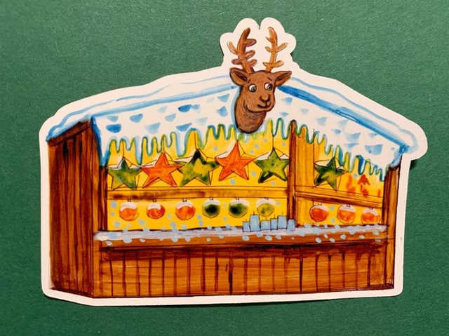 Die-Cut-Sticker "Weihnachtsbudenzauber"