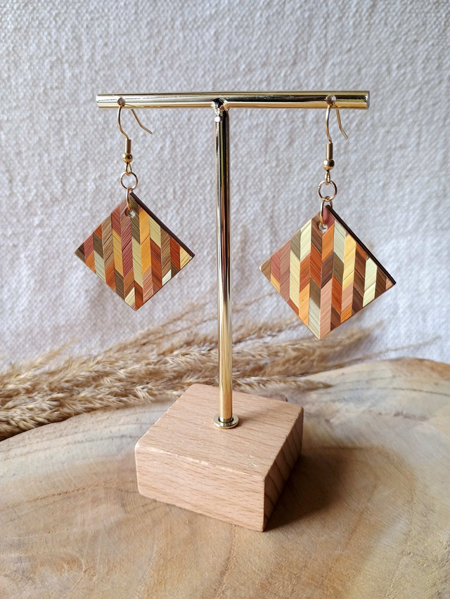 Boucles d'oreilles CARRÉ Chevron