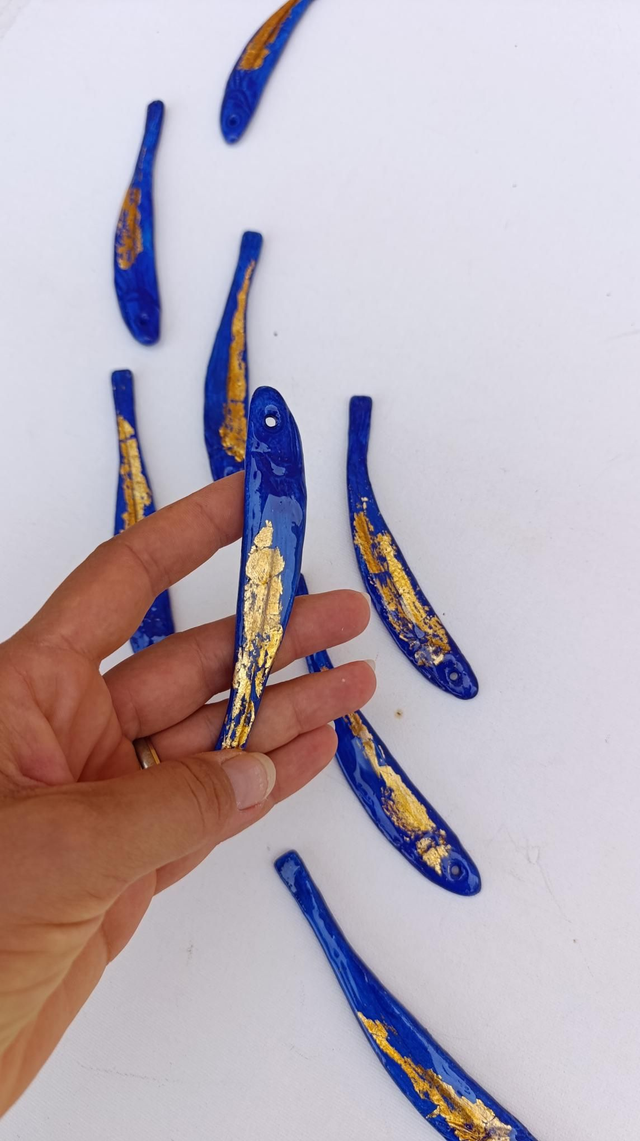 Ready to ship : 10 Maxi Blue & Gold 