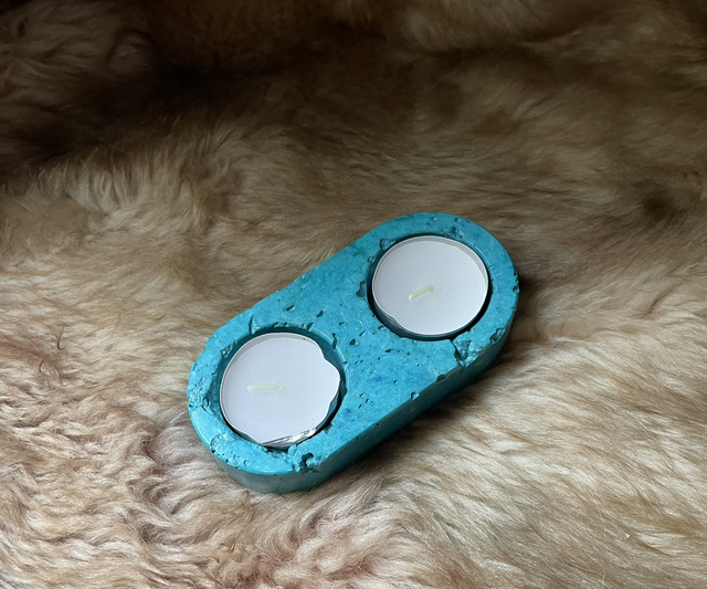 Bougeoir en papier-plâtre Zelda 2 trous bleu