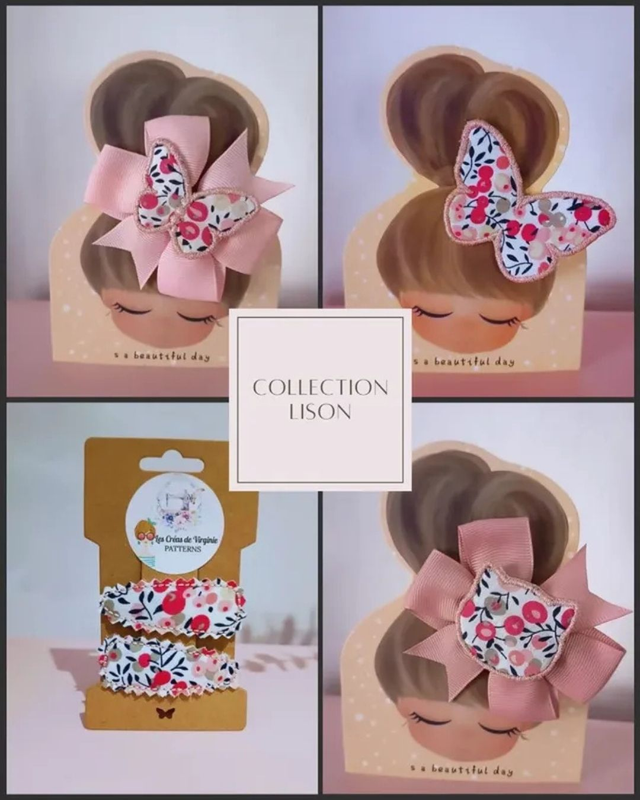 Barette et élastique Liberty &quot; Collection Lison &quot; 