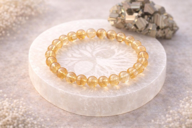 Bracelet CITRINE 8 mm – Énergie et Abondance