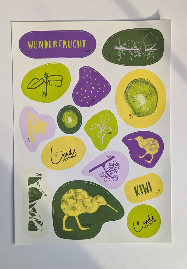 Stickerbogen - Kiwi