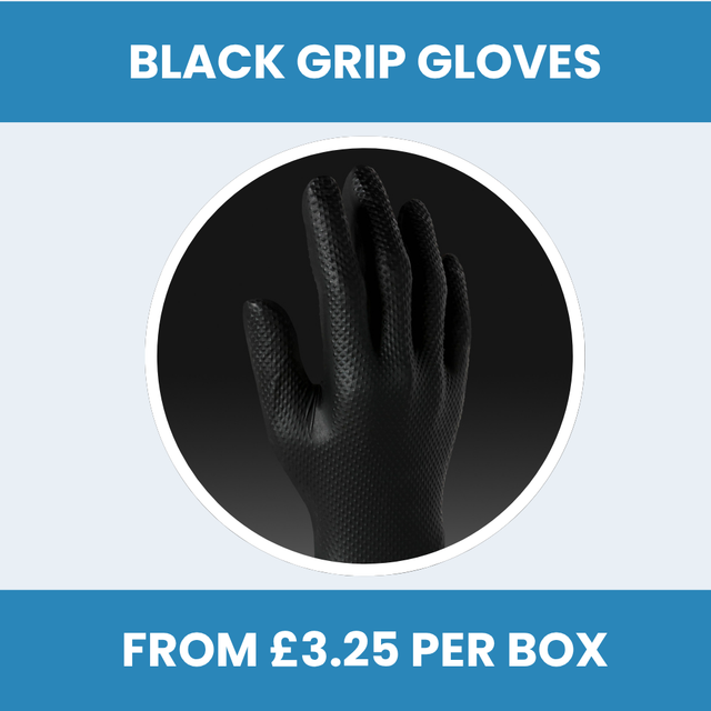 Black Grip Nitrile Gloves