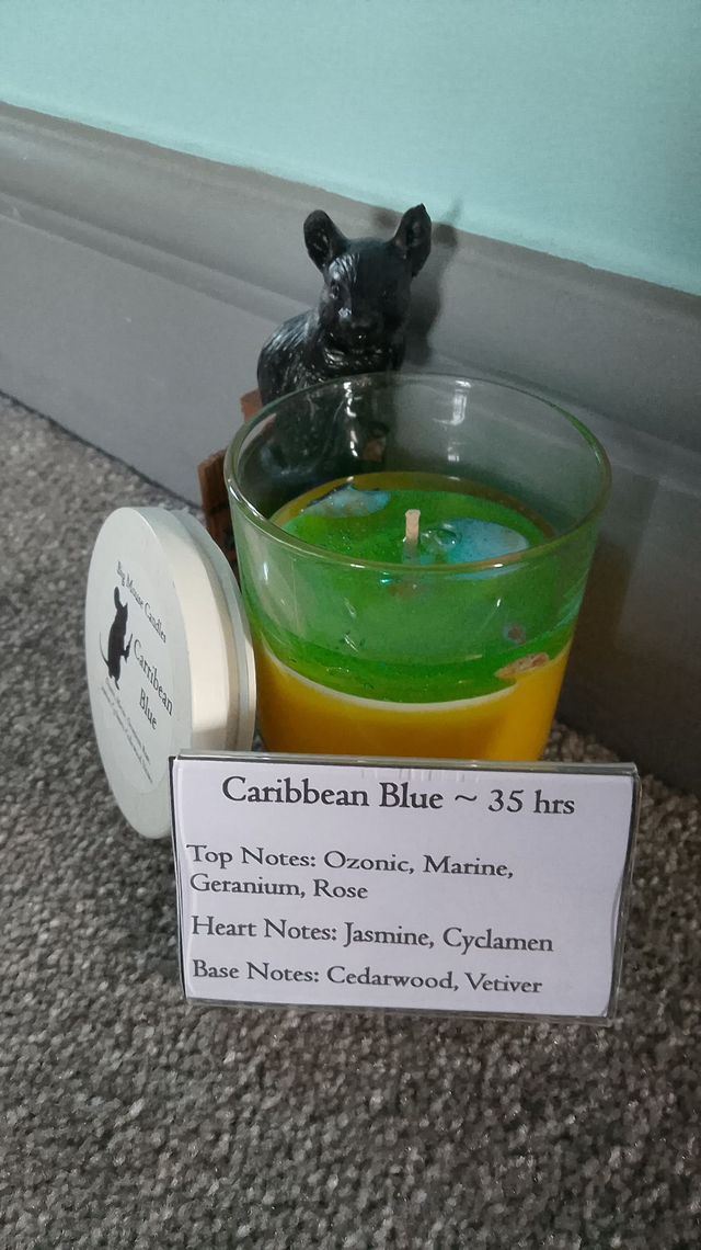 Caribbean Blue - 130g - Glass jar with shell decorations