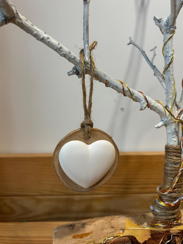 💖Hand Poured Fine Plaster of Paris Heart Ornament 💖