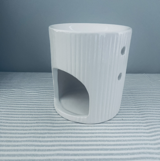 Brûle-parfum | Blanc rayures