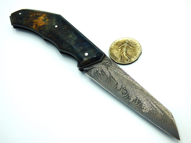 No&#039;Name, cran forcé, Loupe d&#039;Amboine stabilisée bleue Novawood.