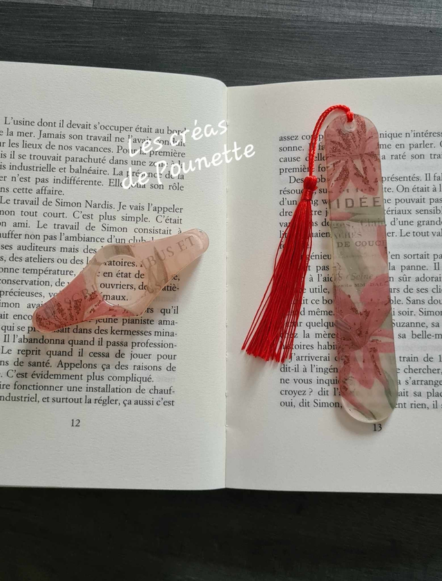 Marque-page style vintage 1 et sa bague de lecture