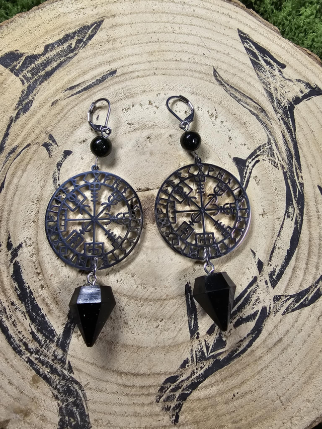 Vegvisir argent, perles &amp; bijoux à paillettes