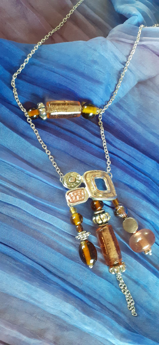 Poggia Collier argenté Ocre 