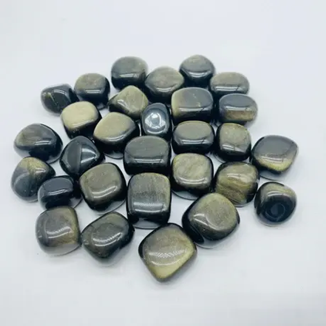 Golden Sheen Obsidian Tumbled Stones