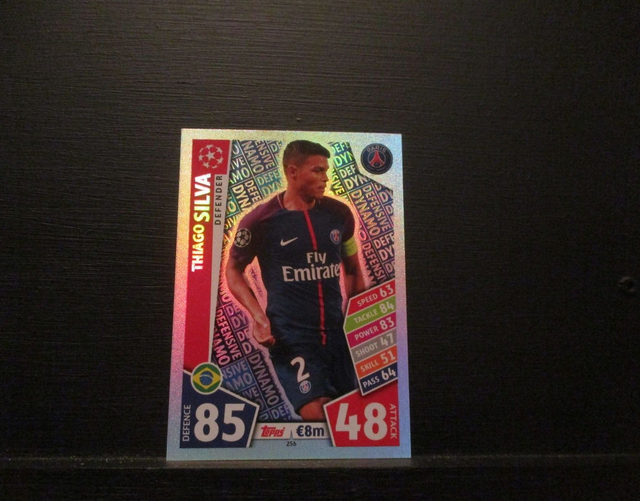 Thiago Silva - UEFA Champions League Match Attax 2017/18 Original Trading Card #256