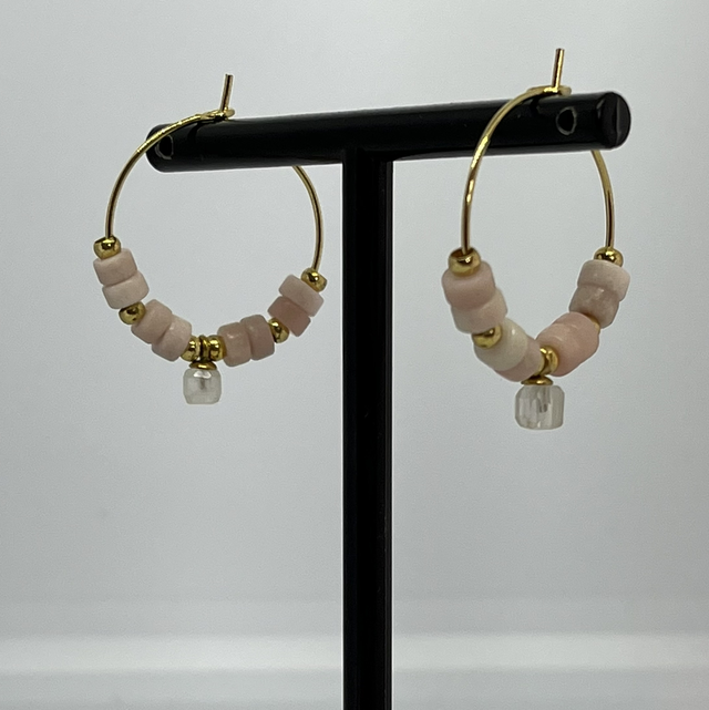 Boucle d’oreilles Opale Rose