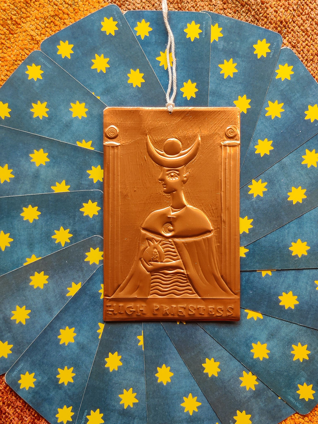 II The High Priestess // Copper Tarot Card Decoration
