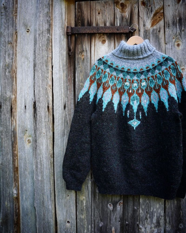 Little Peacock Sweater Kit - Col 01 ( Galaxy Lettlopi) - Wool &amp; Pattern - Linka Neumann