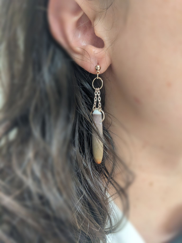 "L'Oursin Fossile" - Radiole d'Oursin, Or Rose