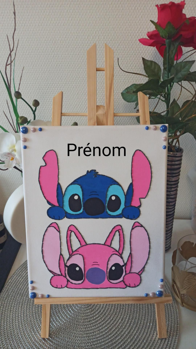 Toile personnalisée Bleu Rose