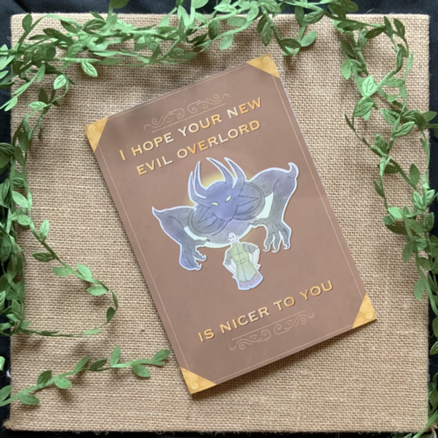 I Hope Your New Evil Overlord is Nicer To You - A5 Greetings Card