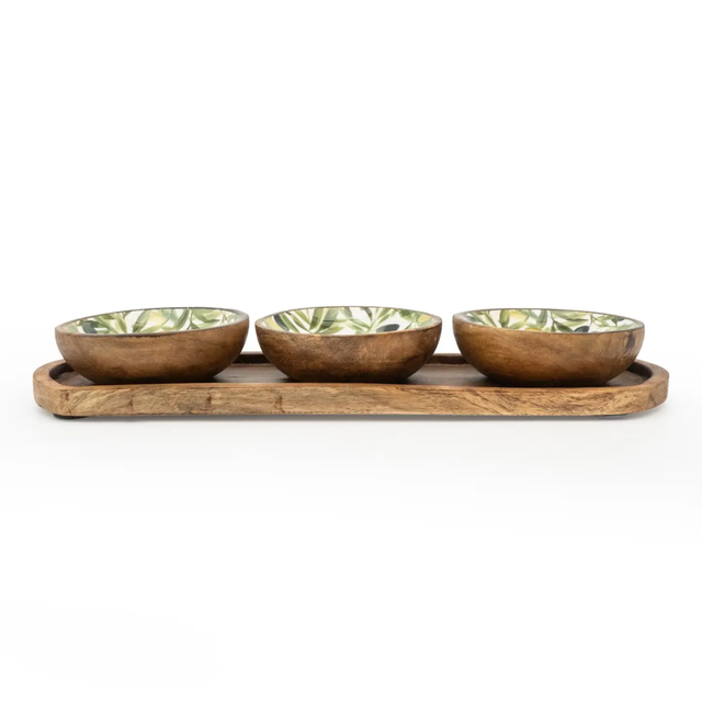 Set of 3 Small Dipping Bowls - Olives