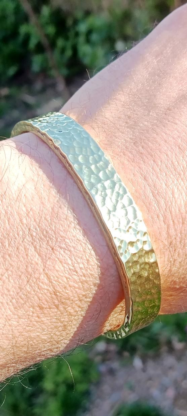 Bracelet laiton pur forgé martelé 