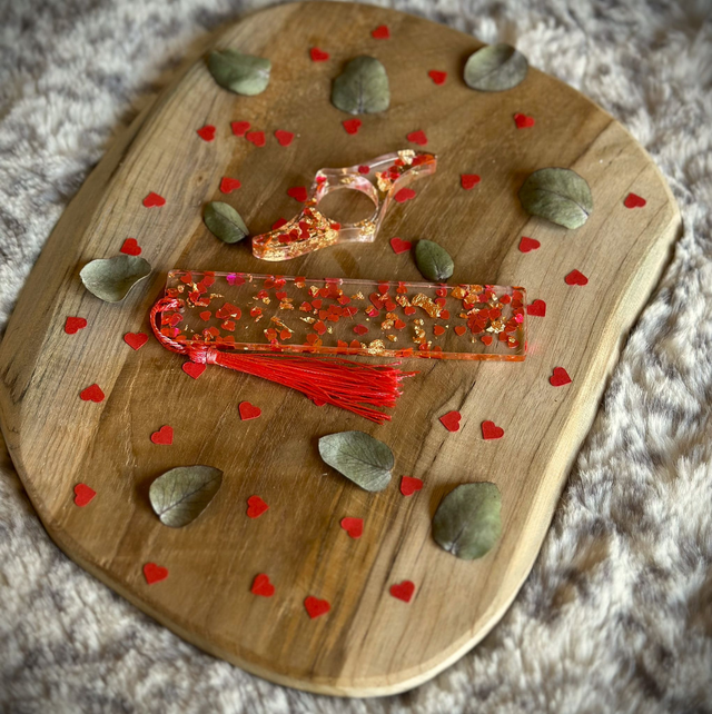 Duo marque-page/bague de lecture - Romance Doré 1 - Personnalisable