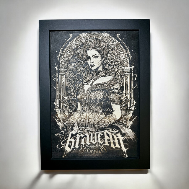 Tableau femme gothique, Gravure déco murale dark