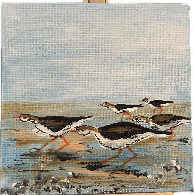 Wattläufer 10x10cm inkl. Holzstaffelei