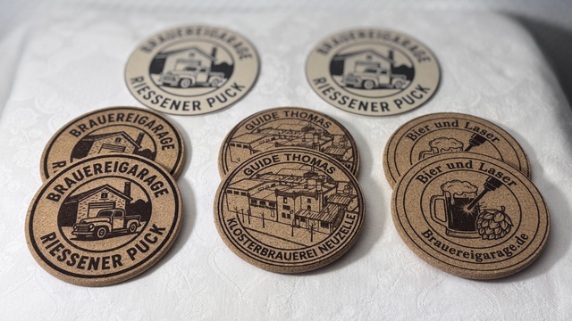 8-er Set Korkuntersetzer Brauereigarage exklusiv für Sammler