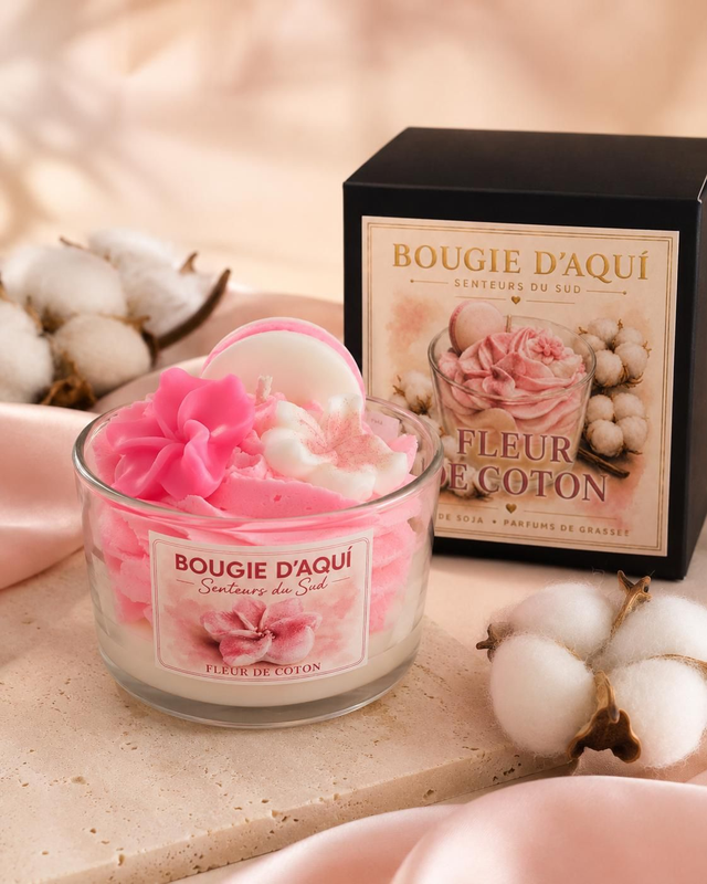 Bougie gourmande Fleur de Coton – 150 g