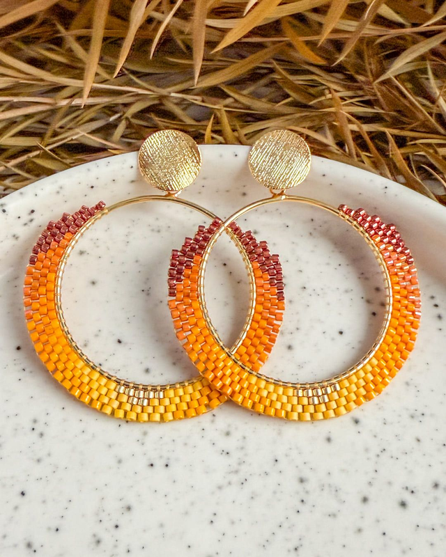 Braises - Boucles d'oreilles tissées main