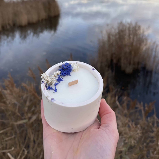 Bougie Fleurie - La Glaz - Pot en Terrazzo - Petits Phares