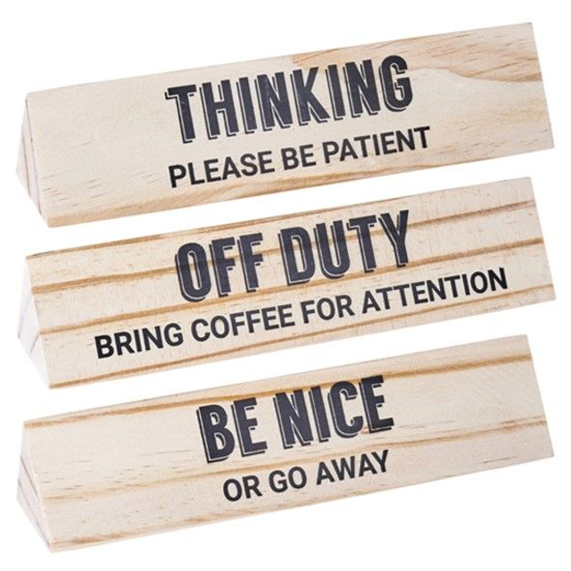 Wooden Desk 'Toblerone' With 3 Different Messages