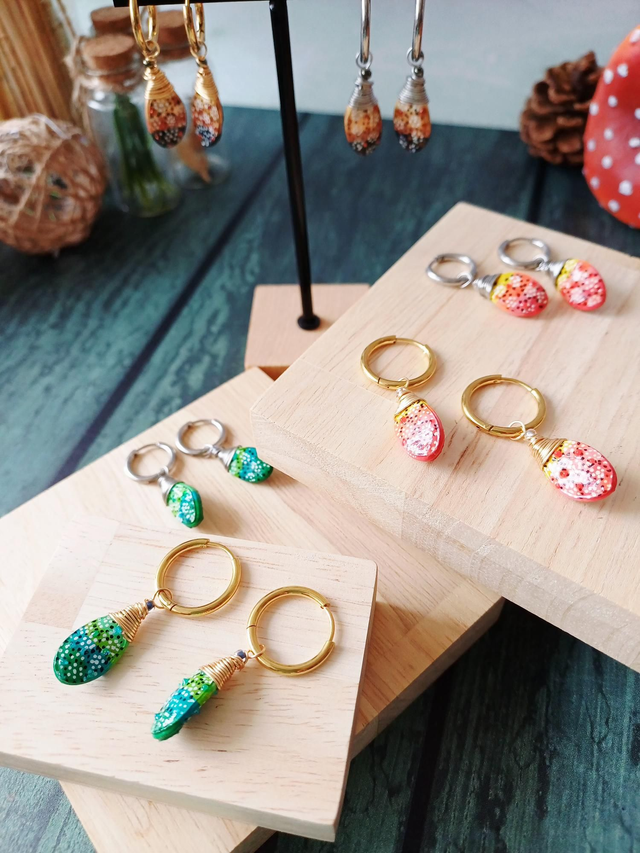 &quot;Équinoxe&quot; Magie d&#039;automne dorées - boucles d&#039;oreilles graines de potimarron 