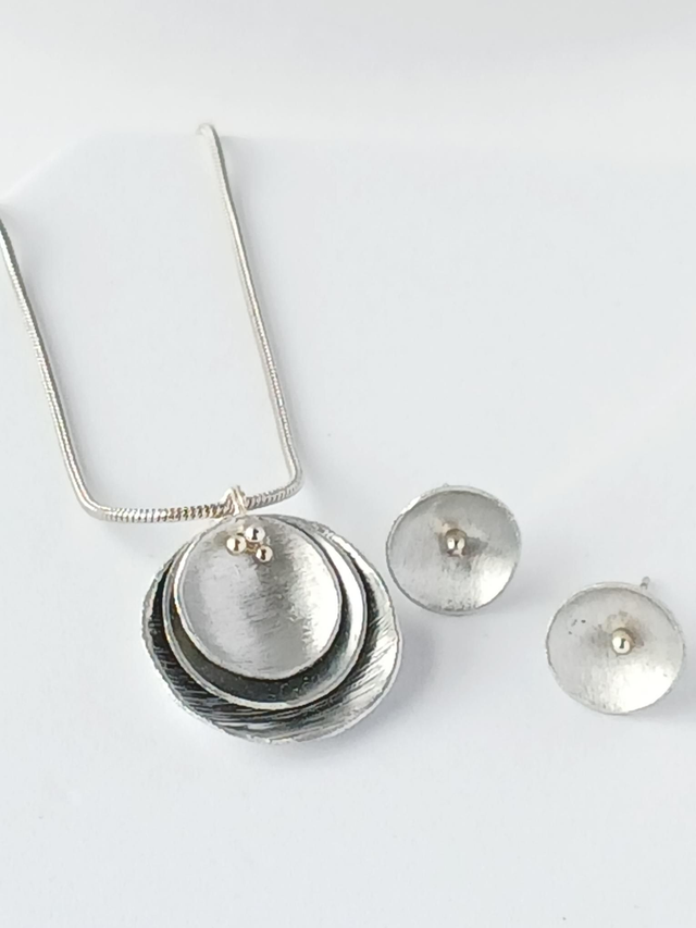 Stacked Dome Necklace Matching Set