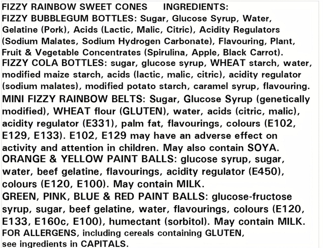 Fizzy Rainbow Sweet Cones